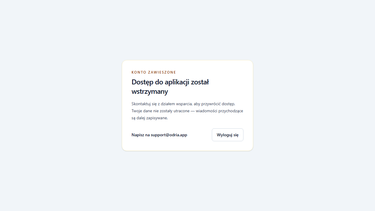 Strona zawieszonego konta